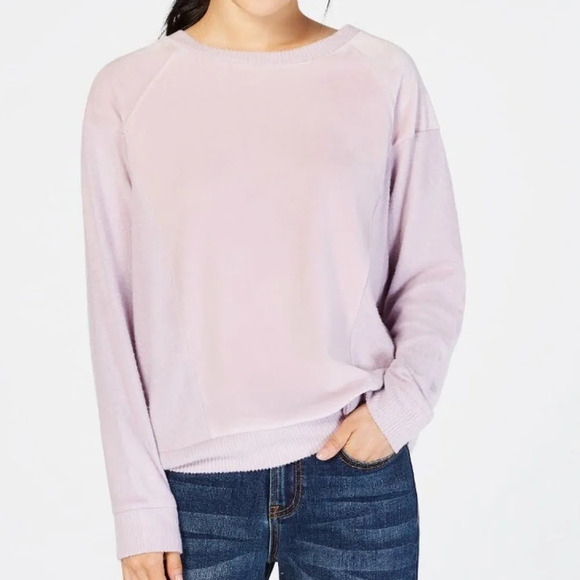 Hippie Rose Soft Crewneck Light Purple Sweater - Picture 1 of 9